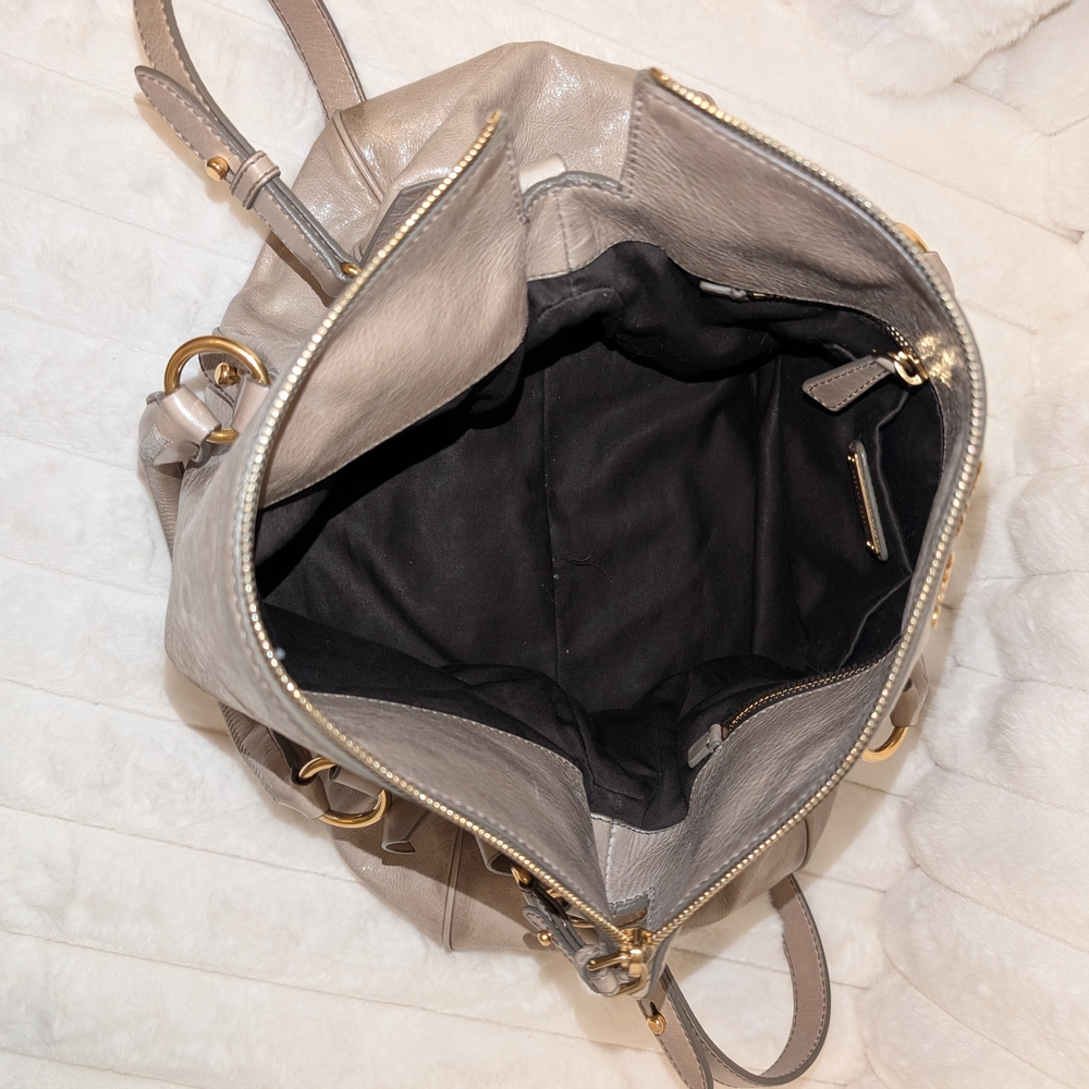 Authentic Miu Miu Taupe Leather Shoulder Bag - Picture 8 of 13